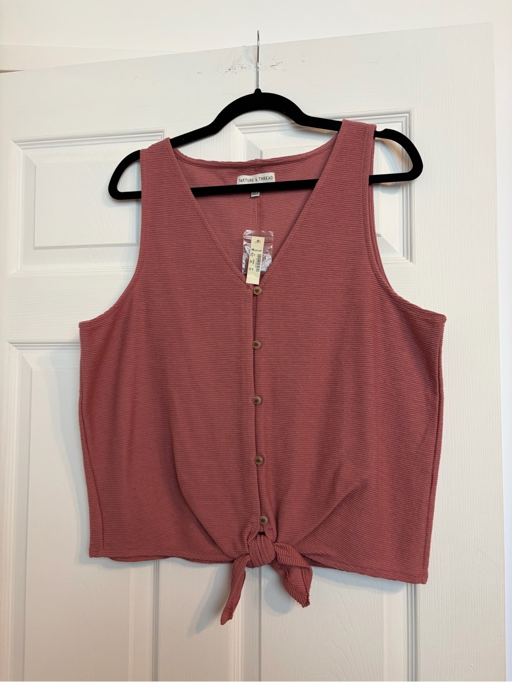 Madewell Rose Tie-Front Button Tank